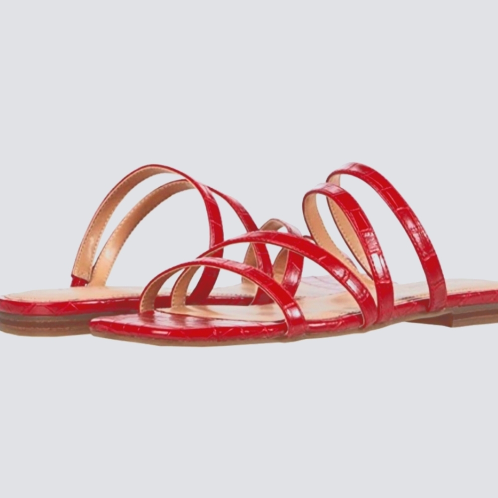 Marc Fisher Elisy Sandal in Red animal print size 10